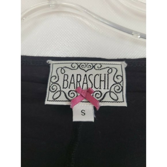 Anthropologie Baraschi Womens Black Polka Dot High Low 3/4 Sleeve Top Size Small - Picture 3 of 7